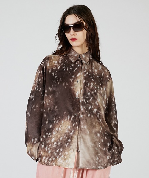 ブラウス シャツ 「2025Autumn Pre-Order」バンビプリントオーバーシャツ / Bambi Print Overshirt レディース