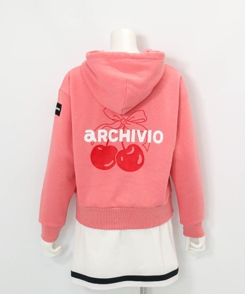 archivio（アルチビオ） パーカー 裏起毛 「LADIES」チェリー柄裏起毛