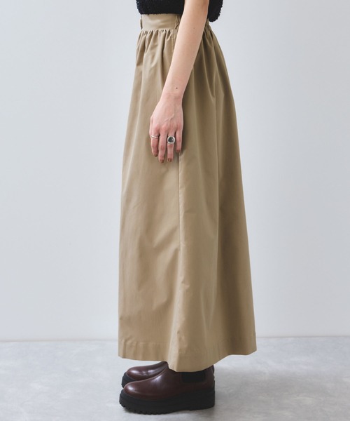本日のみ更に値下げ45R フレアスカート ベージュ ボタンフロント VIS（ビス） ロング スカート 「WEB限定」フロントボタンフレア