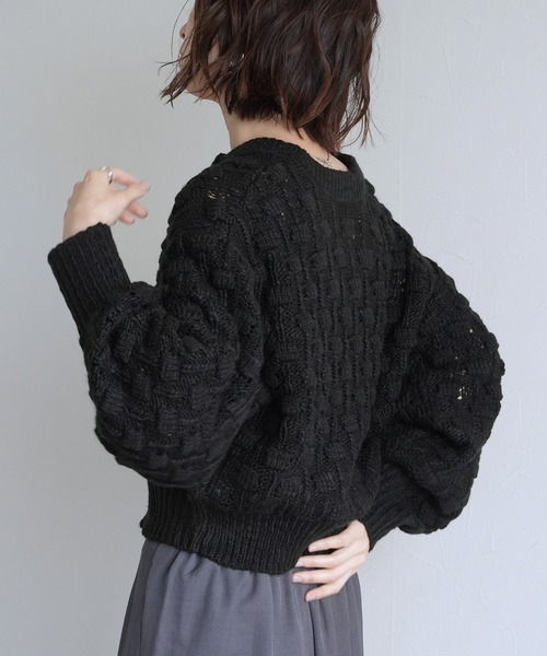 Yeoun カーディガン ダブルジップロービングニットカーディガン
