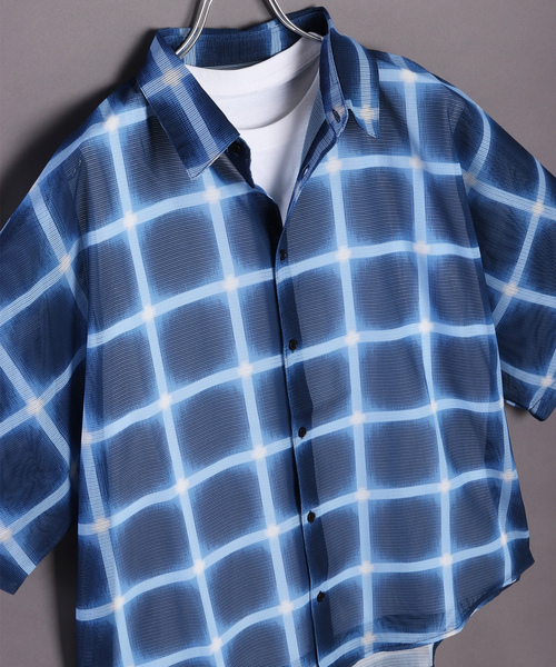 「WESTSEA」 「Contribe」半袖シャツ M チャコール メンズ_画像5