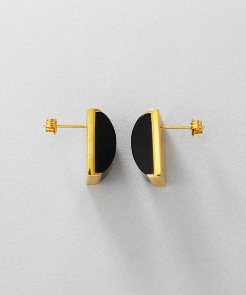 ピアス シルバー オニキス バフトップカットピアス GP レディースの画像