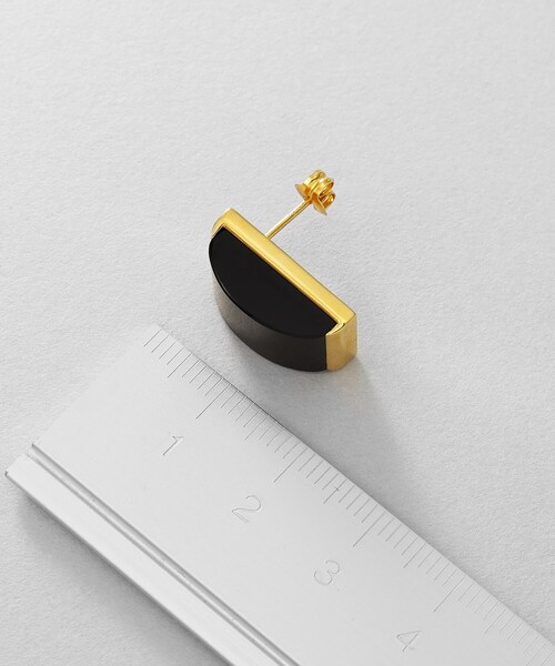 ピアス シルバー オニキス バフトップカットピアス GP レディースの画像