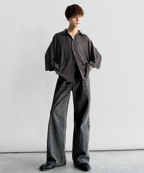 「Classical Origin」 半袖シャツ SMALL チャコールグレー メンズ_画像6