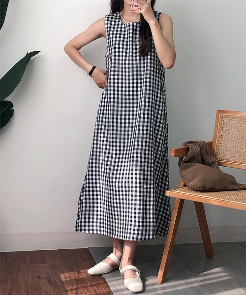 「MAISON DE THERESE」 「VOGUE」ノースリーブワンピース LARGE ブラック レディース_画像5