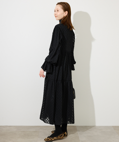 SLOBE IENA（スローブイエナ） ワンピース フラワージャガードギャザー