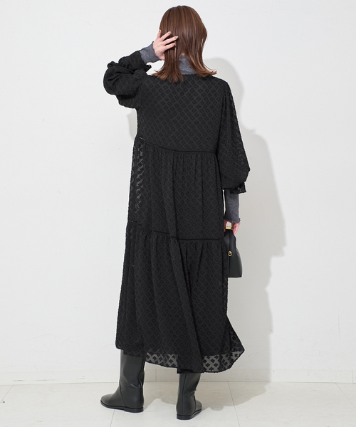 SLOBE IENA（スローブイエナ） ワンピース フラワージャガードギャザー
