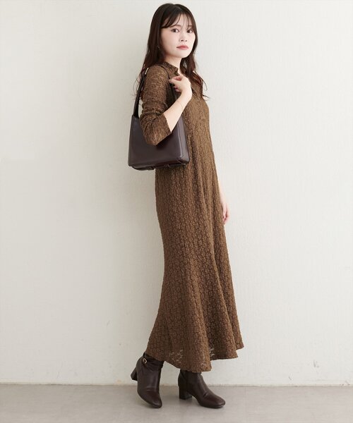 natural couture ワンピース 「WEB限定」総レースマーメイドワンピース