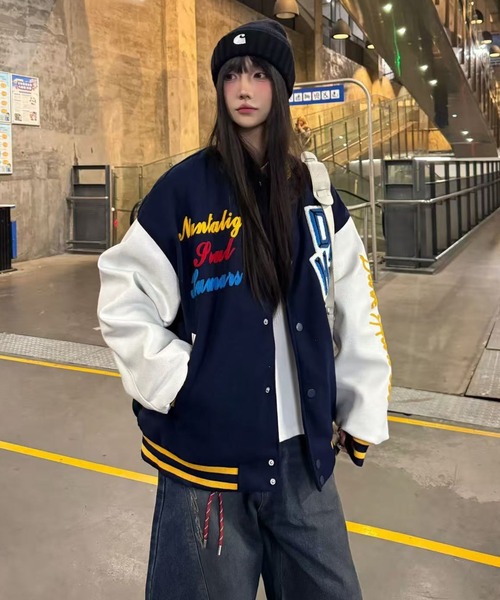 Achic（アシック） スタジャン 25aw ヴィンテージライク刺繍スタジャン