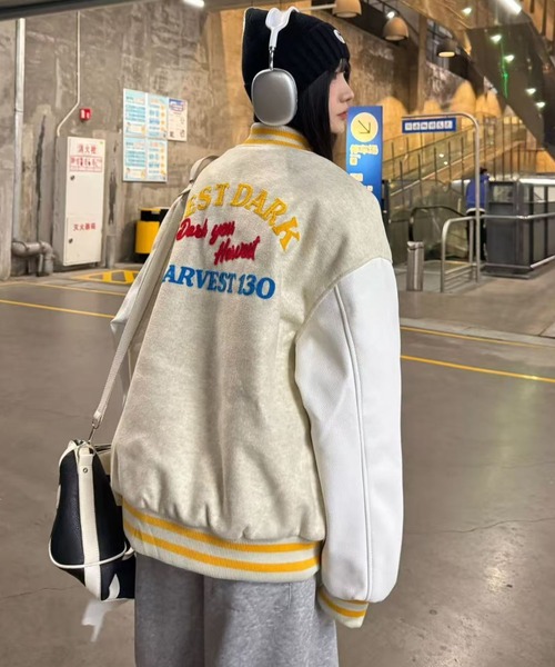 Achic（アシック） スタジャン 25aw ヴィンテージライク刺繍スタジャン