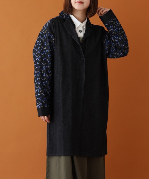 Emago（イマゴ） コート アウター ブルーベリー刺繍テーラードコート 