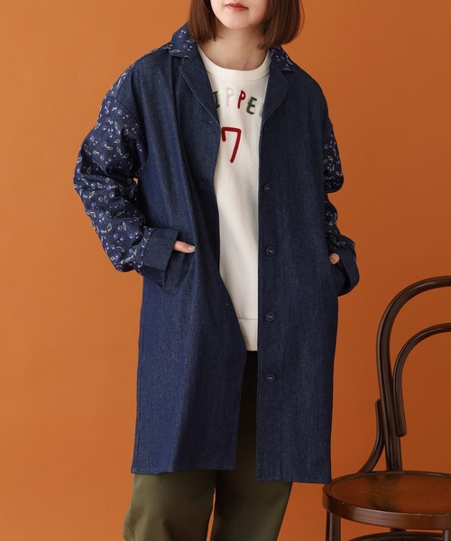 Emago（イマゴ） コート アウター ブルーベリー刺繍テーラードコート 