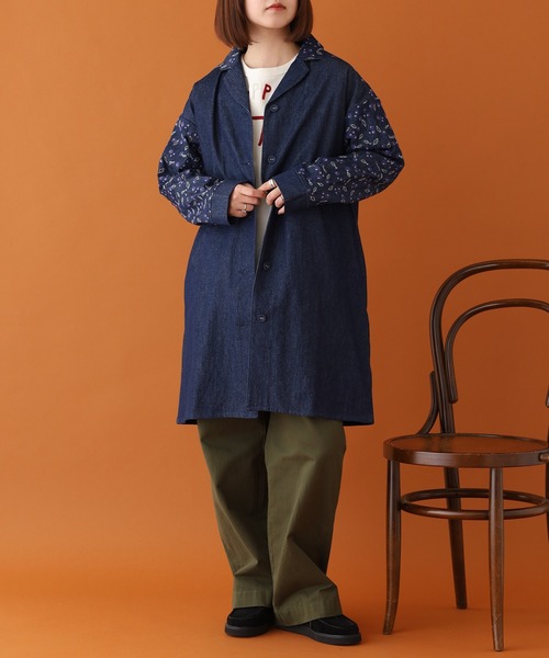 Emago（イマゴ） コート アウター ブルーベリー刺繍テーラードコート 