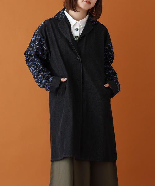 Emago（イマゴ） コート アウター ブルーベリー刺繍テーラードコート