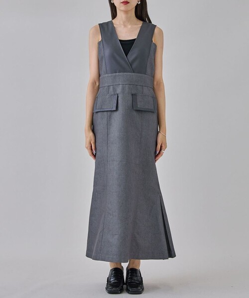 「CITY」 ノースリーブワンピース 1 ブラック系その他2 レディース_画像2