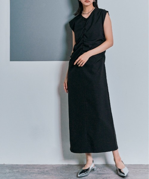 「W:Huku」 ノースリーブワンピース M オフホワイト レディース_画像3