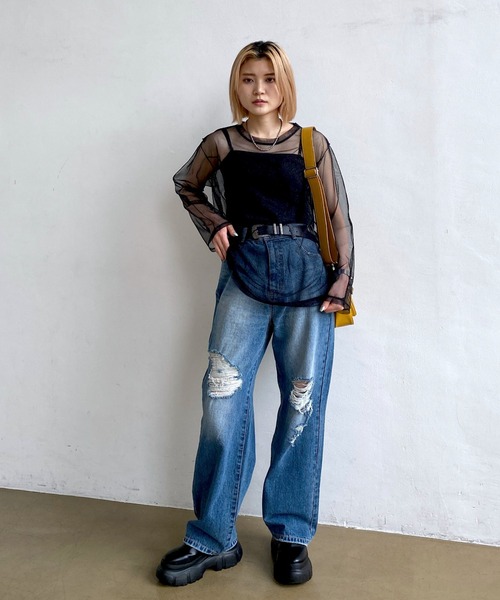 PAGEBOY（ページボーイ） 長袖カットソー FREE ベージュ レディース