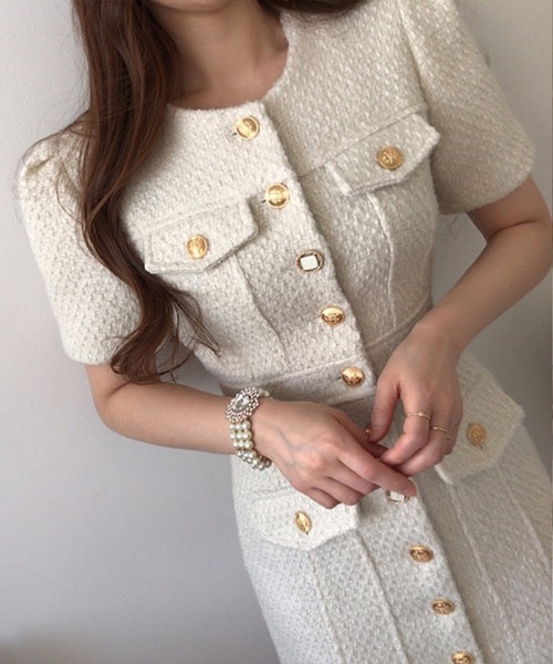 「IRADOWL」 半袖ワンピース LARGE ホワイト レディース_画像4