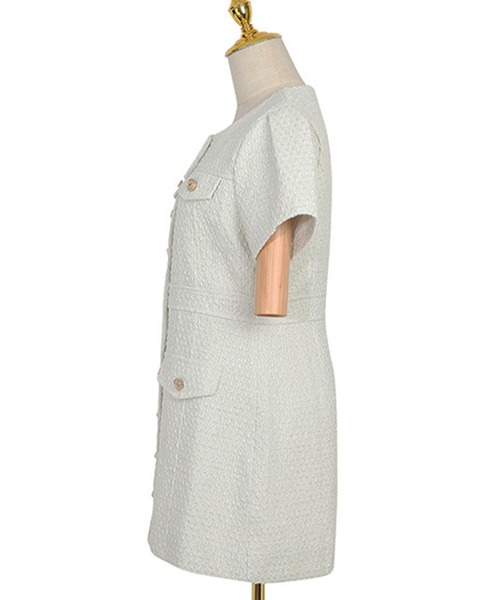 「IRADOWL」 半袖ワンピース LARGE ホワイト レディース_画像8