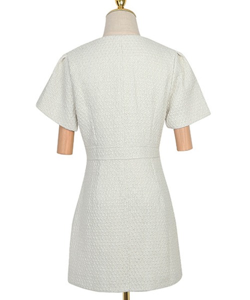 「IRADOWL」 半袖ワンピース LARGE ホワイト レディース_画像9