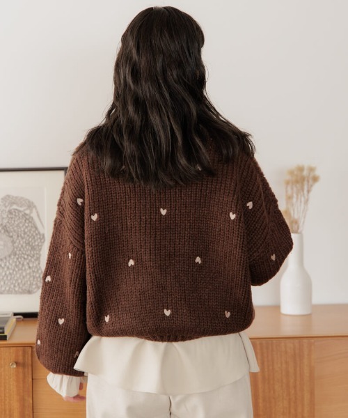 「flower」 長袖ニット FREE ブラウン レディース_画像2