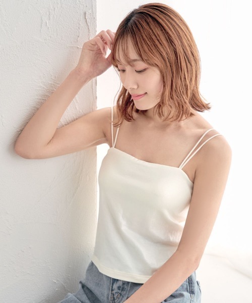 d.i.a キャミソール　ラメ入り aimerfeel（エメフィール） キャミソール ラメ ノンワイヤー ブラ