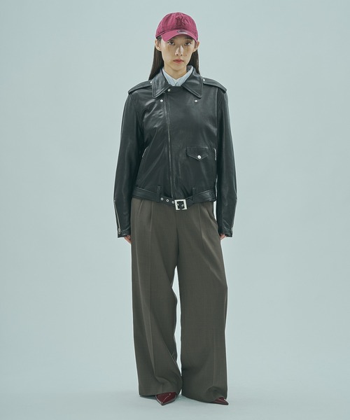 Sisii レザー ライダース ジャケット Sisii◇ウォッシャーブルレザーライダース/シングルライダース