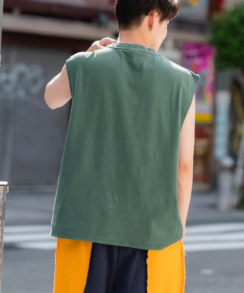 「SIDEWAY STANCE」 ノースリーブトップス MEDIUM ベージュ メンズ_画像4