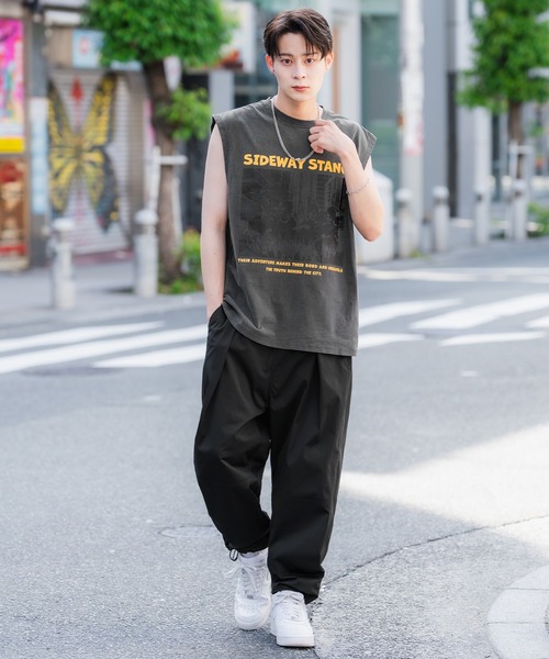 「SIDEWAY STANCE」 ノースリーブトップス MEDIUM ベージュ メンズ_画像9