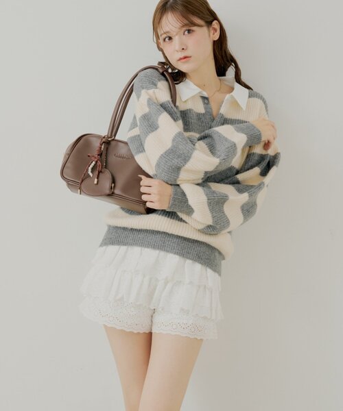 Chico（チコ） パンツ コットンレースティアードショートパンツ