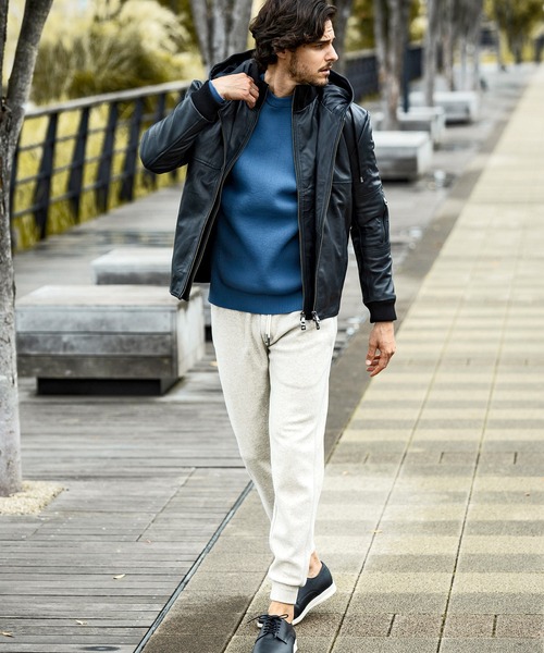 「AKM Contemporary」 レザーブルゾン L ブラック メンズ_画像9