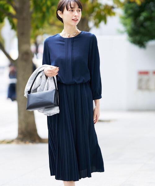 トゥモローランド ボールジー ネイビー ジョーゼット セレモニーワンピース Dessin（デッサン） ワンピース ジョーゼットワンピース : ZOZOTOWN