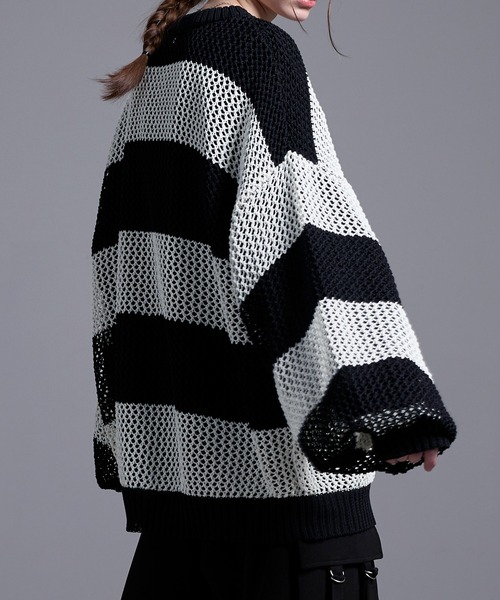 「Loose/ルース」 長袖ニット L チャコールグレー メンズ_画像5