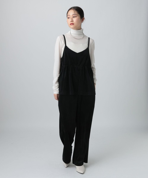 LEPSIM（レプシィム） サロペット オーバーオール ベロアキャミ