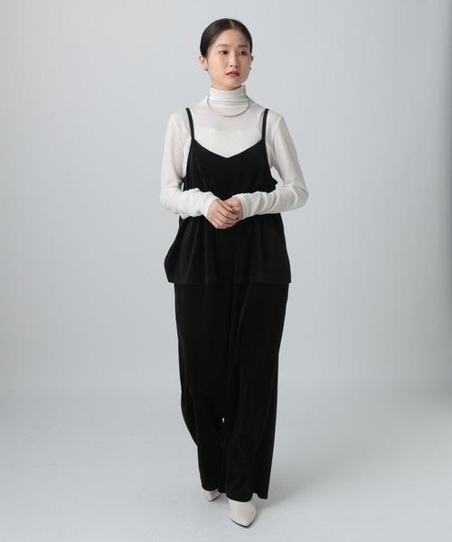 LEPSIM（レプシィム） サロペット オーバーオール ベロアキャミ