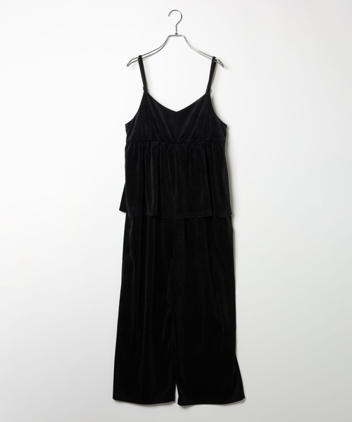 LEPSIM（レプシィム） サロペット オーバーオール ベロアキャミ