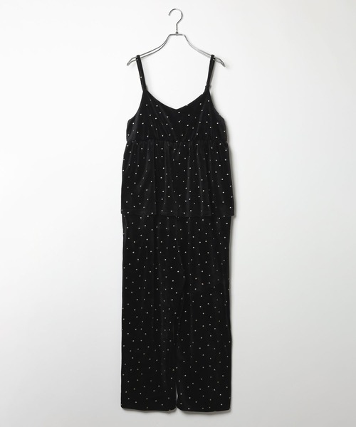 LEPSIM（レプシィム） サロペット オーバーオール ベロアキャミ