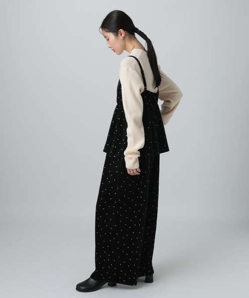 LEPSIM（レプシィム） サロペット オーバーオール ベロアキャミ