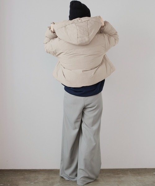 フード付きブラックダウンジャケット（やまんちゅさん専用） セール】フード バブルダウンジャケット マイクロフト（ダウン