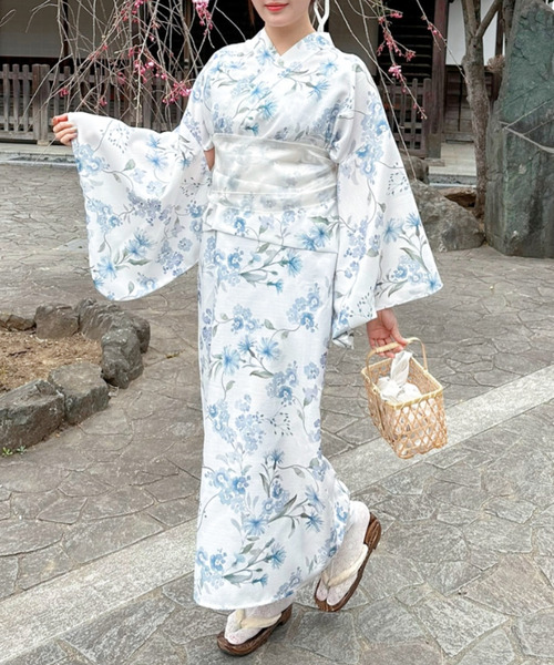 Ada. セパレート浴衣 浴衣 着付けのいらない 浴衣 3点セット フリル