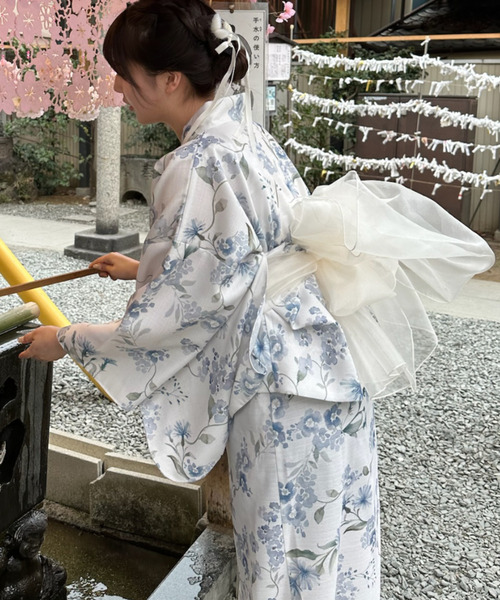 ￥１６，５００⇛５月３１日までセール 着付けのいらない　簡単セパレート綿麻浴衣 Ada. セパレート浴衣 浴衣 着付けのいらない 浴衣 3点セット フリル
