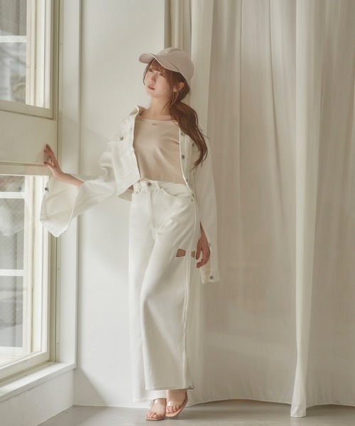 Rose Muse（ロゼミューズ） デニムジャケット gジャン Slit sleeves