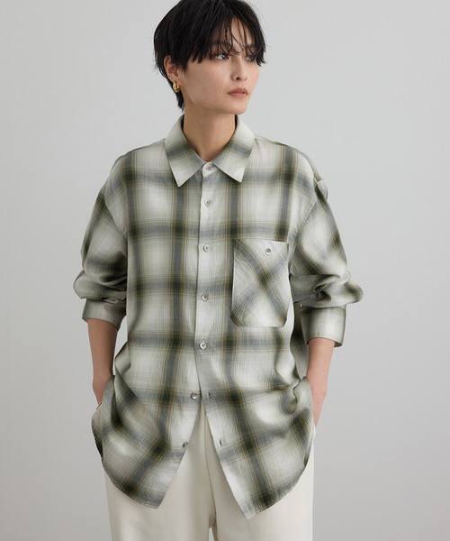 【新品タグ付】SALON adam et rope'チェック柄シャツワンピース ADAM ET ROPE'（アダムエロペ） ワンピース チェックワンピース