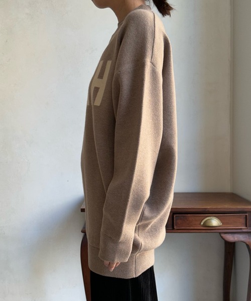 「DouDou」 「Cloche」長袖ニット FREE ベージュ レディース_画像9