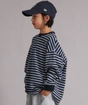 tシャツ 「綿100%」先染め マルチボーダー...の詳細画像1