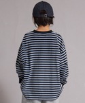 tシャツ 「綿100%」先染め マルチボーダー...の詳細画像2