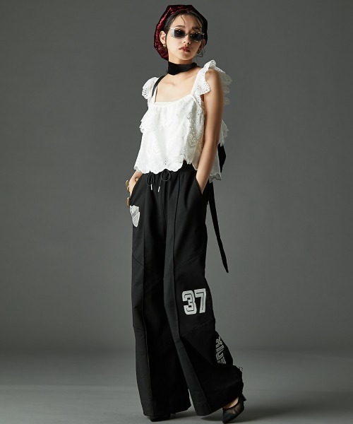 「GEVS.」 イージーパンツ 3L ブラック レディース_画像8