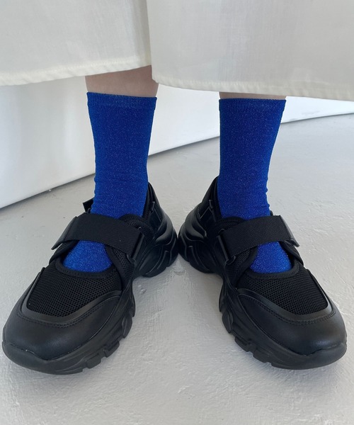 「LOWRYS FARM」 ローカットスニーカー LARGE ブラック レディース_画像8