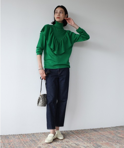 「ELFRANK」 タートルネックニット FREE グリーン レディース_画像7