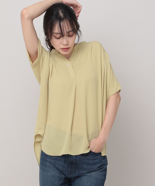 「Elura」 半袖ブラウス LARGE ライトベージュ レディース_画像7
